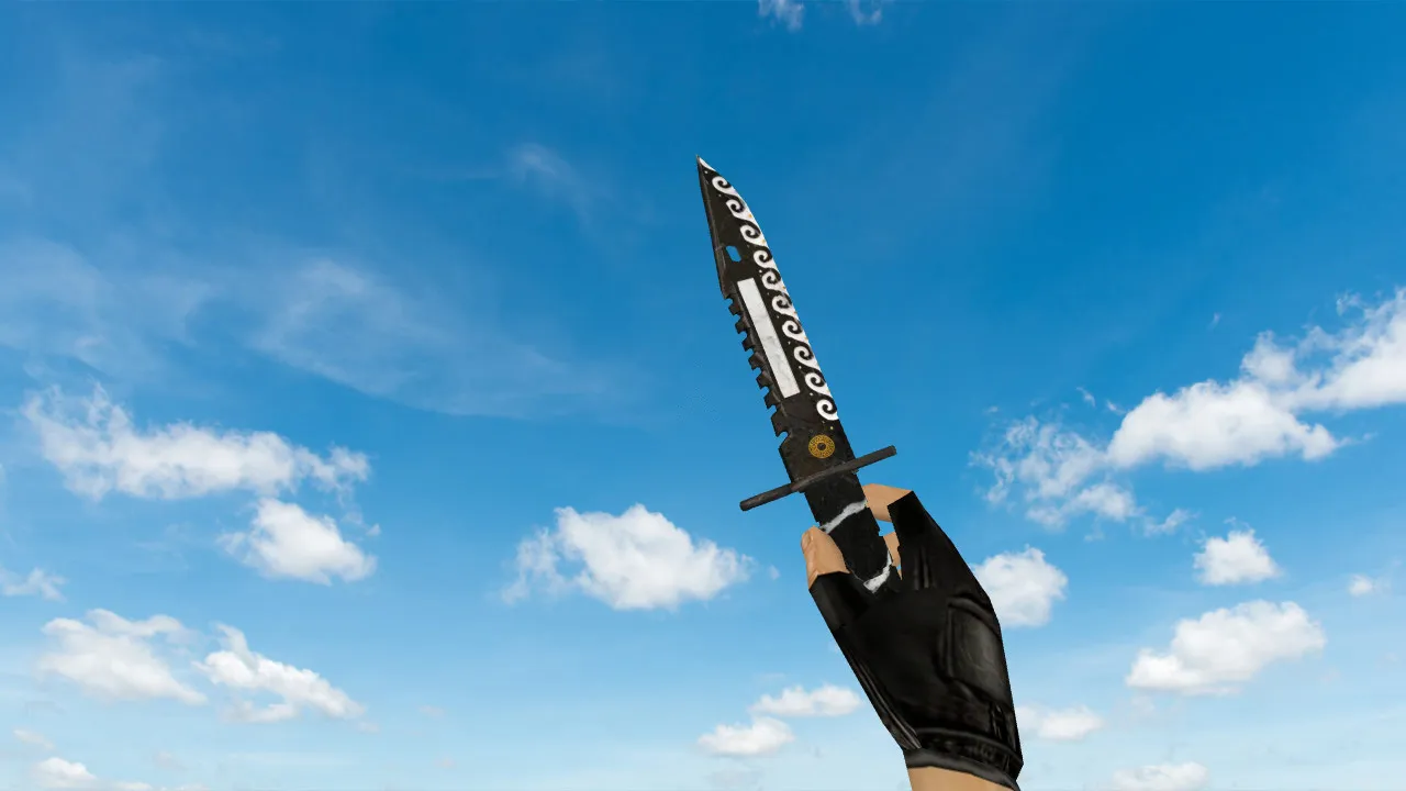 Скачать Модель ножа «M9 Bayonet Trojan Horse» v_ p_ w_ для CS 1.6: звуки, анимация осмотра и качество текстур - Скриншот