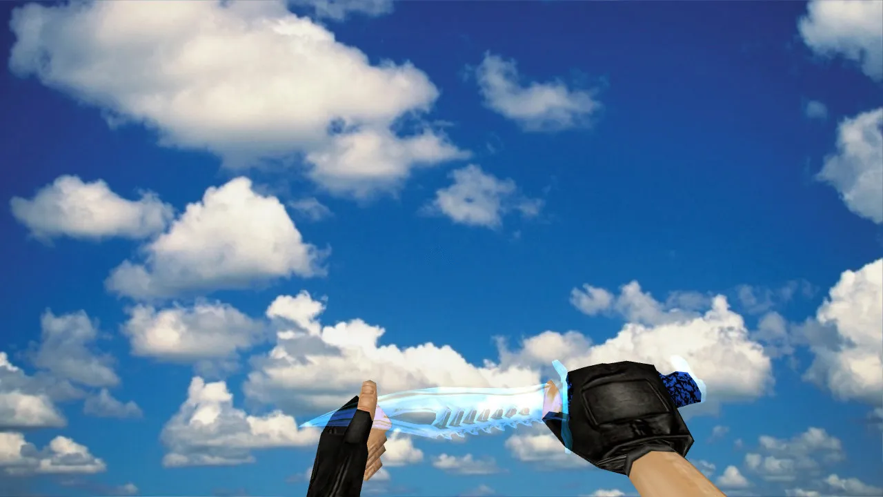 Скачать Модель ножа Nautilus Transparent Blue v_knife p_knife w_knife для CS 1.6: звук, анимация осмотра, текстуры и просмотр - Скриншот