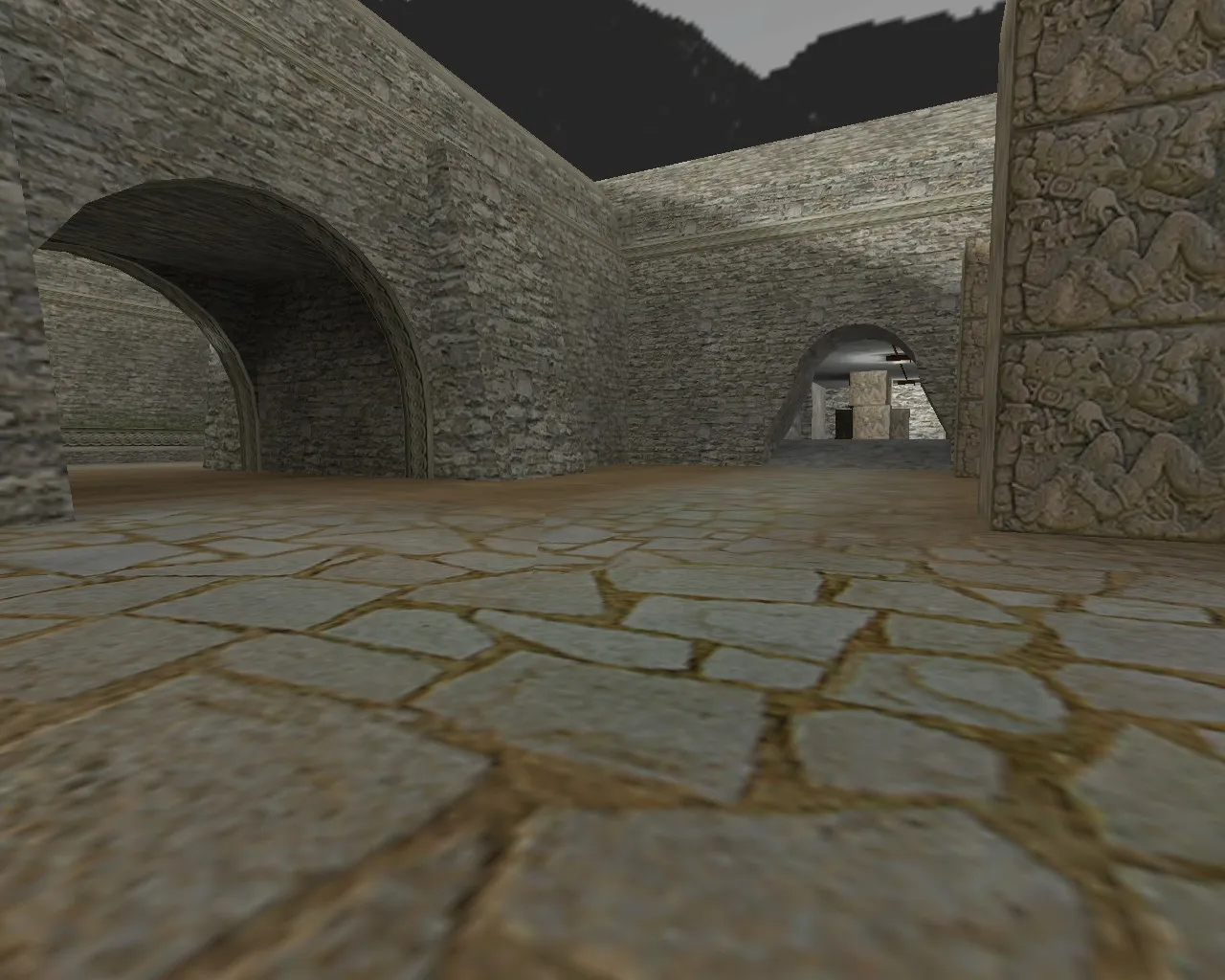 Скачать de_aztec_fal для CS 1.6: баланс сторон, точки, .nav, оптимизация wpoly/epoly и настройка ботов - Скриншот