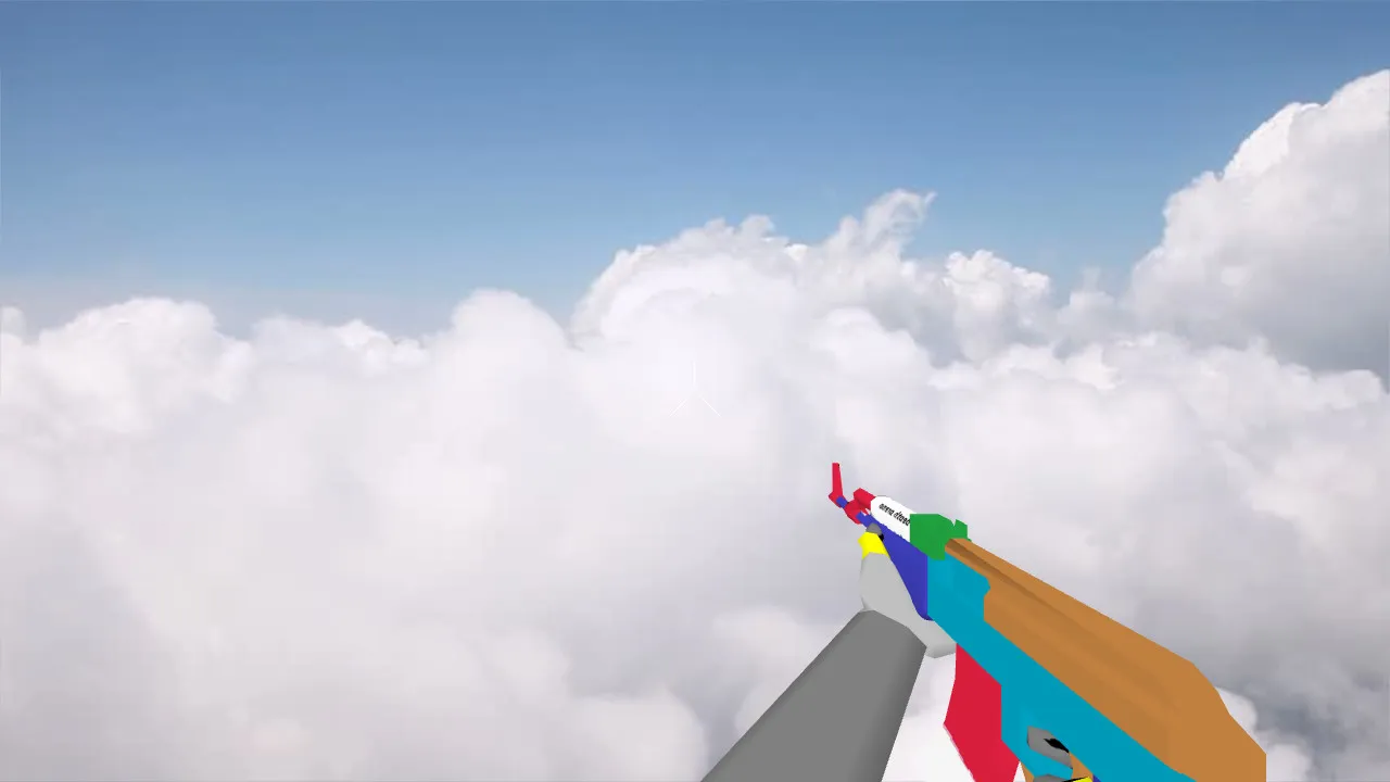Скачать Модель v_ak47, p_ak47, w_ak47 «Default AK-47 Noob Colored» для CS 1.6: звуки, анимация осмотра, текстуры - Скриншот