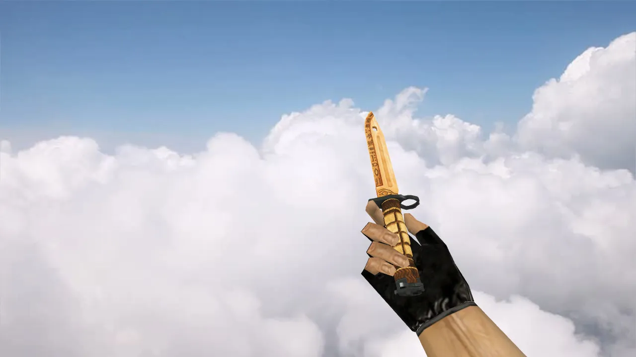 Скачать Модель ножа «Bayonet Hieroglyph» v_ для CS 1.6: p_ и w_ модели, звук, анимация осмотра, текстуры - Скриншот