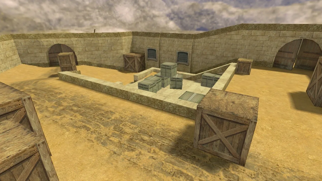 Скачать Карта de_dustlands2 для CS 1.6: баланс сторон, точки, .nav и оптимизация wpoly/epoly - Скриншот
