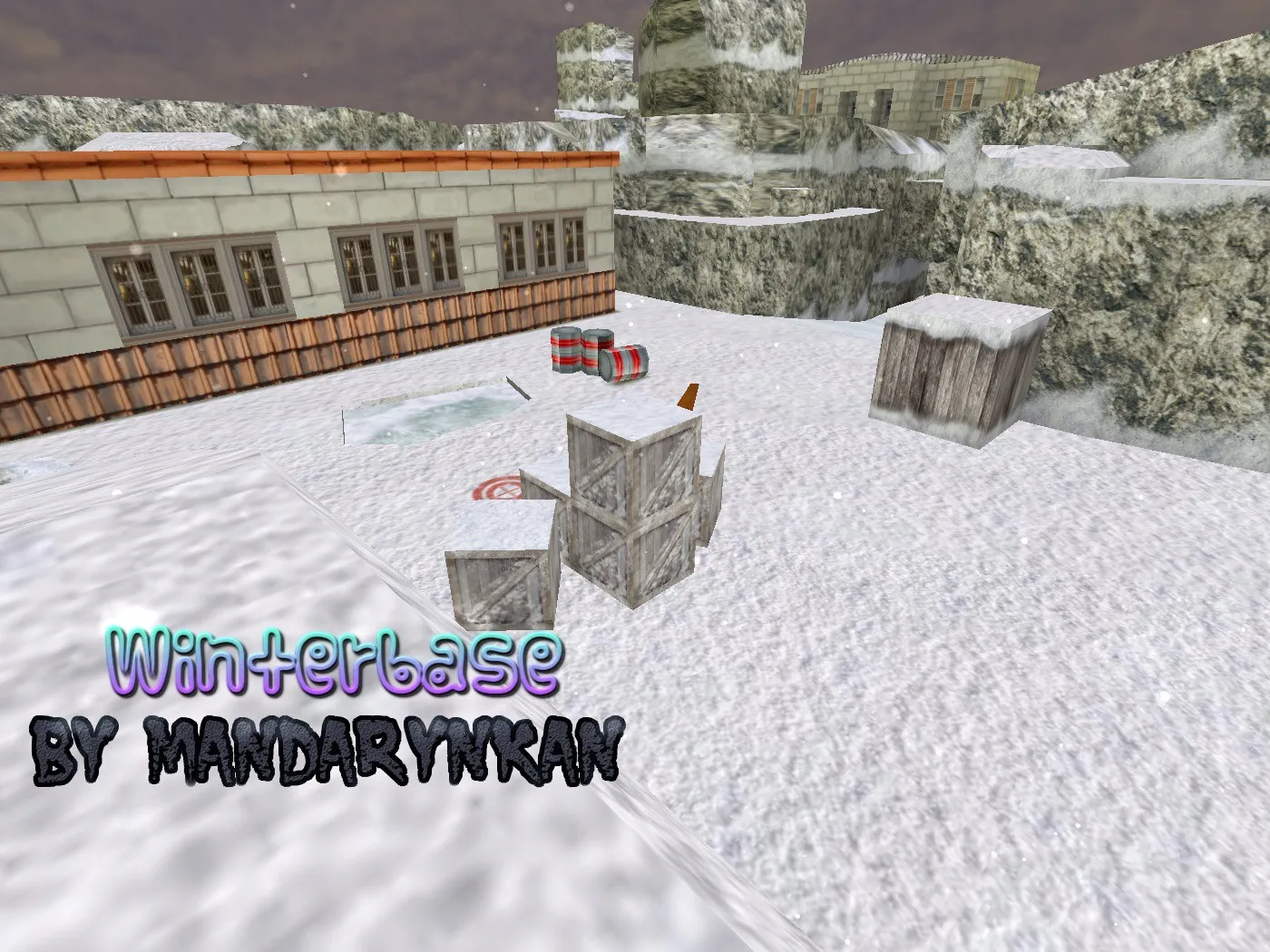 Скачать Карта de_winterbase для CS 1.6 - тактическая карта в зимнем антураже - Скриншот