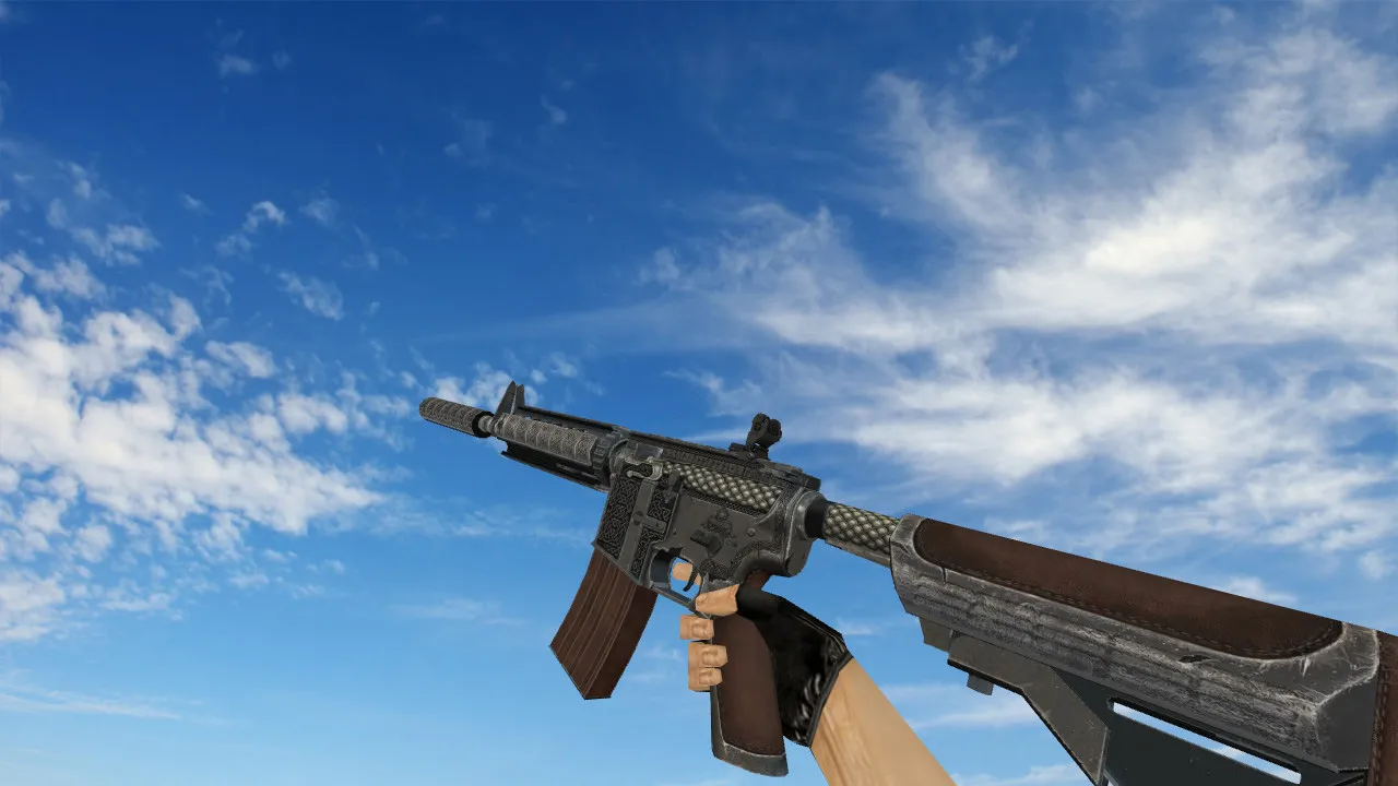 Скачать Модель M4A4 Celtic Serpent для CS 1.6: v_ w_ p_ модель, звук, анимация осмотра и текстуры - Скриншот