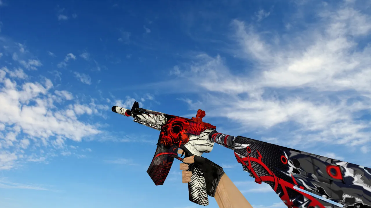 Скачать Модель M4A4 De Jackal для CS 1.6: v_, p_, w_ файлы, звуки, анимация осмотра, текстуры - Скриншот