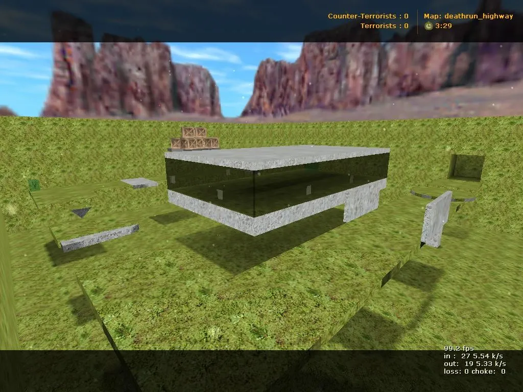 Скачать deathrun_highway для CS 1.6: маршрут, точки, .nav и оптимизация карты - Скриншот