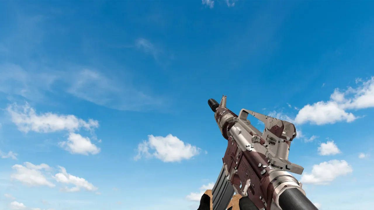 Скачать Модель CF M4A1 Desert Camo для CS 1.6: v_ p_ w_ модели, звук, анимация осмотра и текстуры - Скриншот