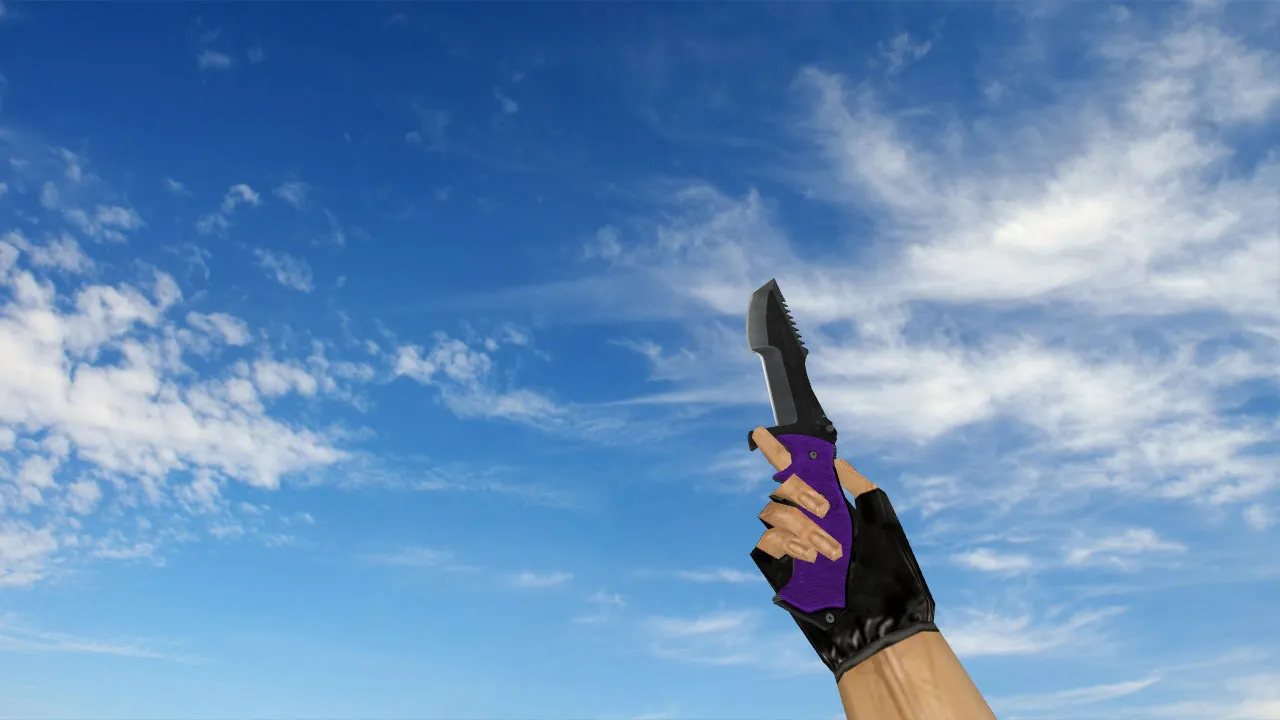Скачать Модель охотничьего ножа Knife «Ультрафиолет» для CS 1.6: v_, p_, w_, звук, анимация осмотра, текстуры - Скриншот
