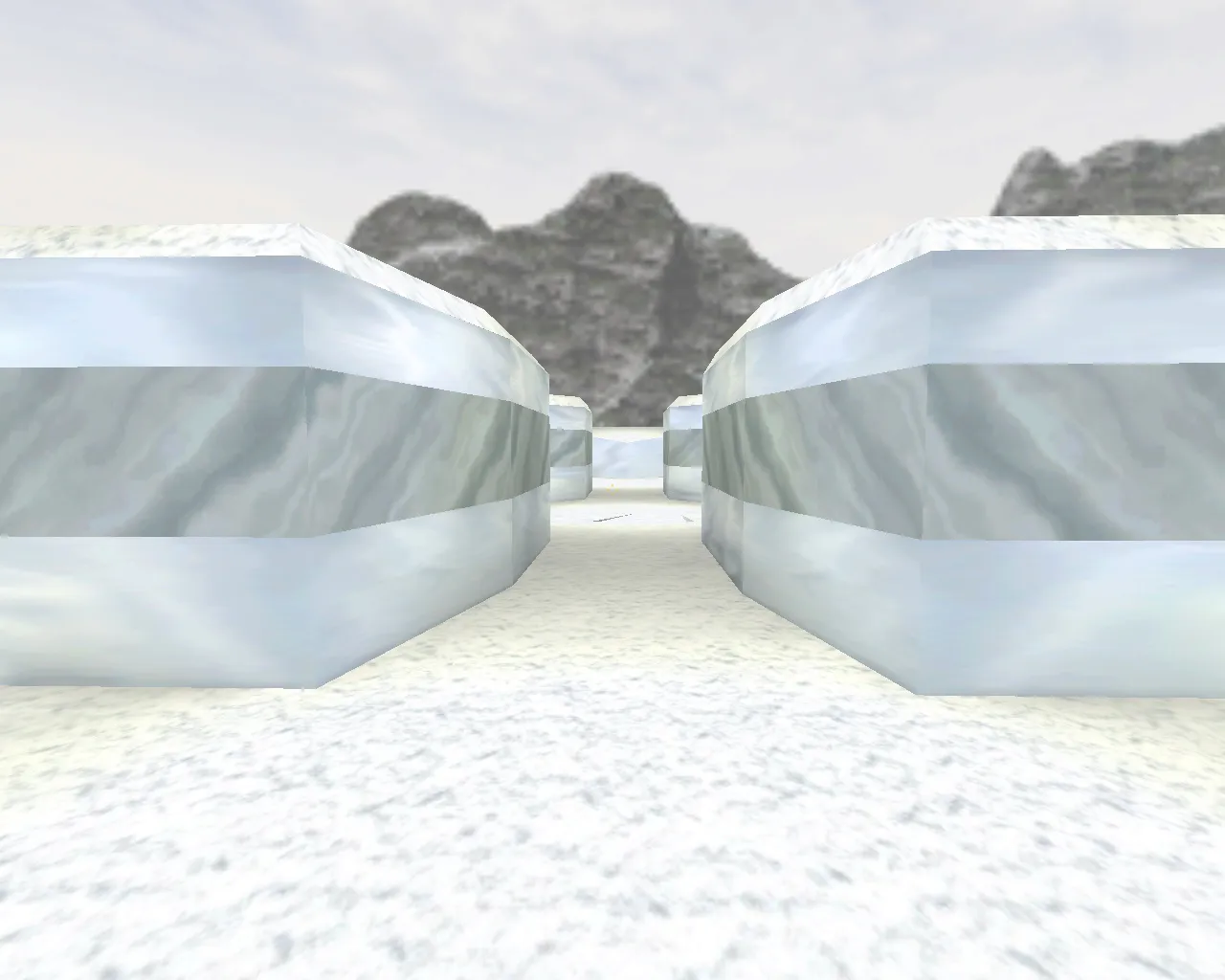 Скачать fy_iceworld2k для CS 1.6: карта FY с узкими проходами, точками под раунд и настройкой под ботов - Скриншот