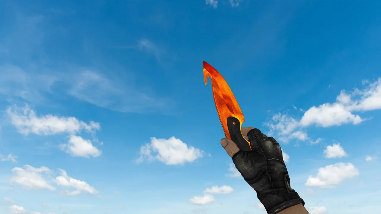 Скачать Модель «Gut Knife Fire» (v_, p_, w_) для CS 1.6: звуки, анимация осмотра, текстуры и настройка - Скриншот