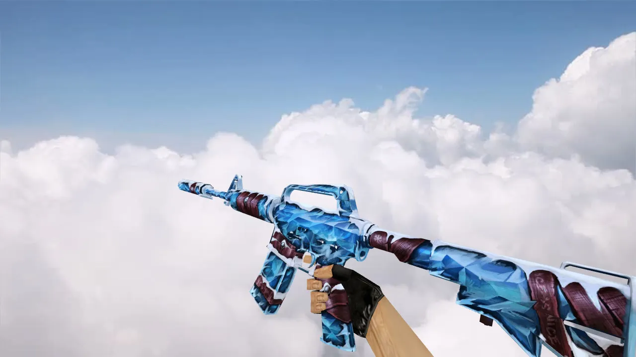 Скачать Модель M4A1 Ice Vortex v_m4a1 p_m4a1 w_m4a1 для CS 1.6: звуки, анимация осмотра, качество текстур - Скриншот