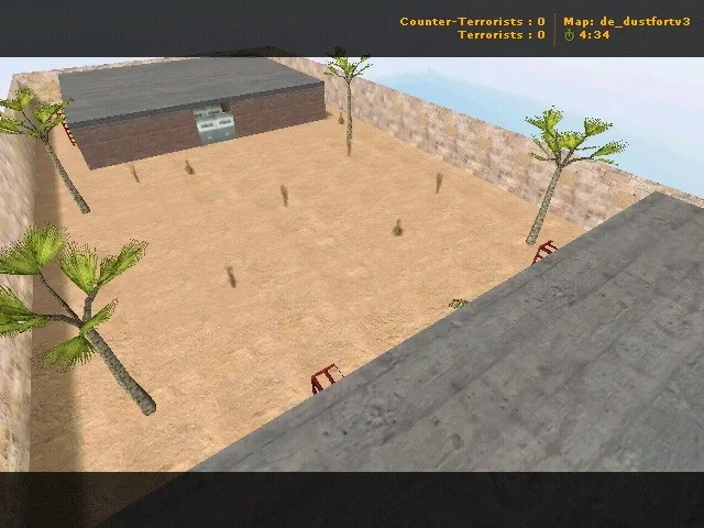 Скачать de_dustfortv3 карта для CS 1.6: баланс сторон, точки под клатч и маршруты ботов, .nav и оптимизация - Скриншот