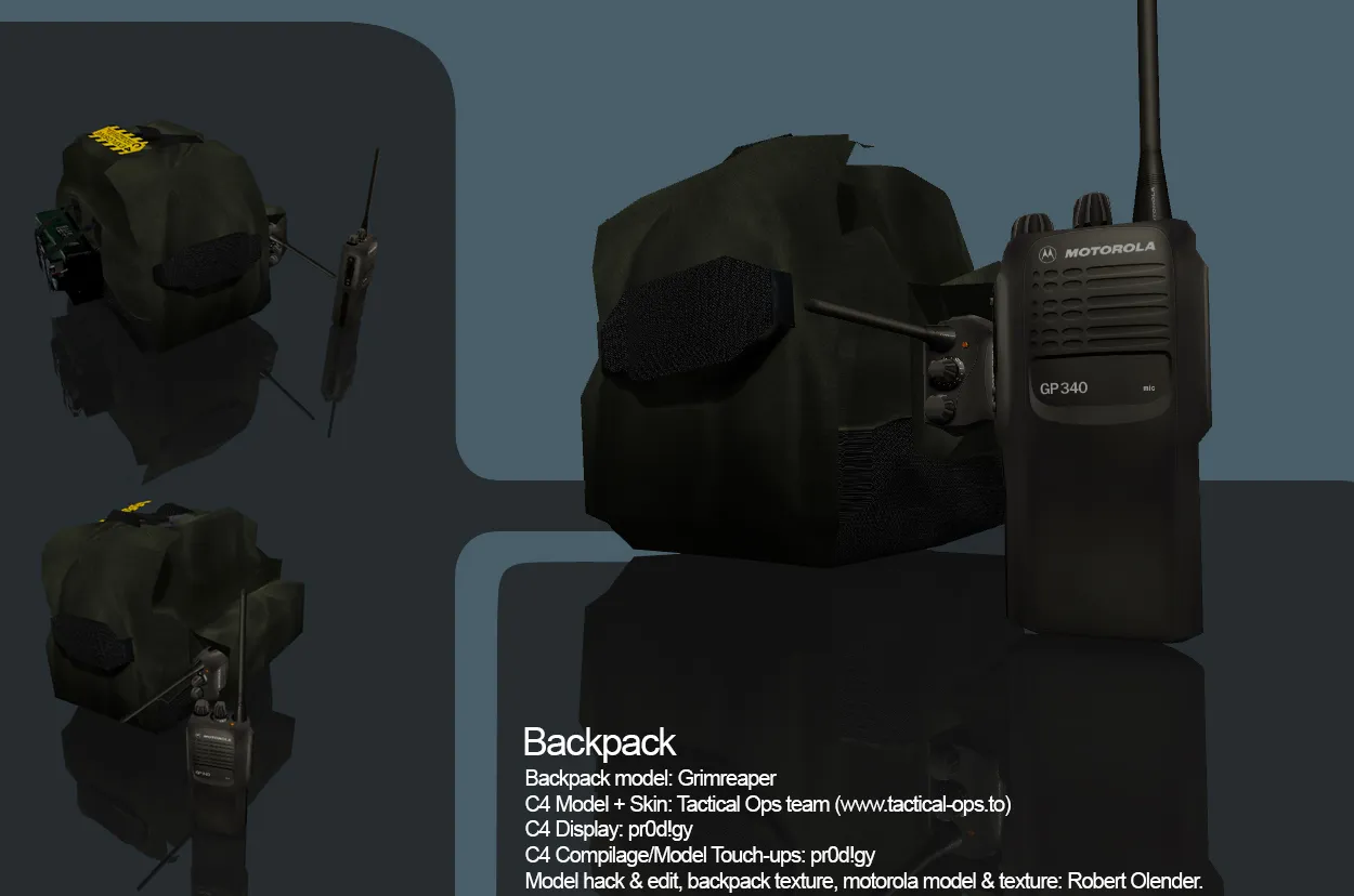 Скачать Модель v_ BackPack Partial reskin and hack для CS 1.6: p_ и w_ файлы, звуки, анимации осмотра - Скриншот