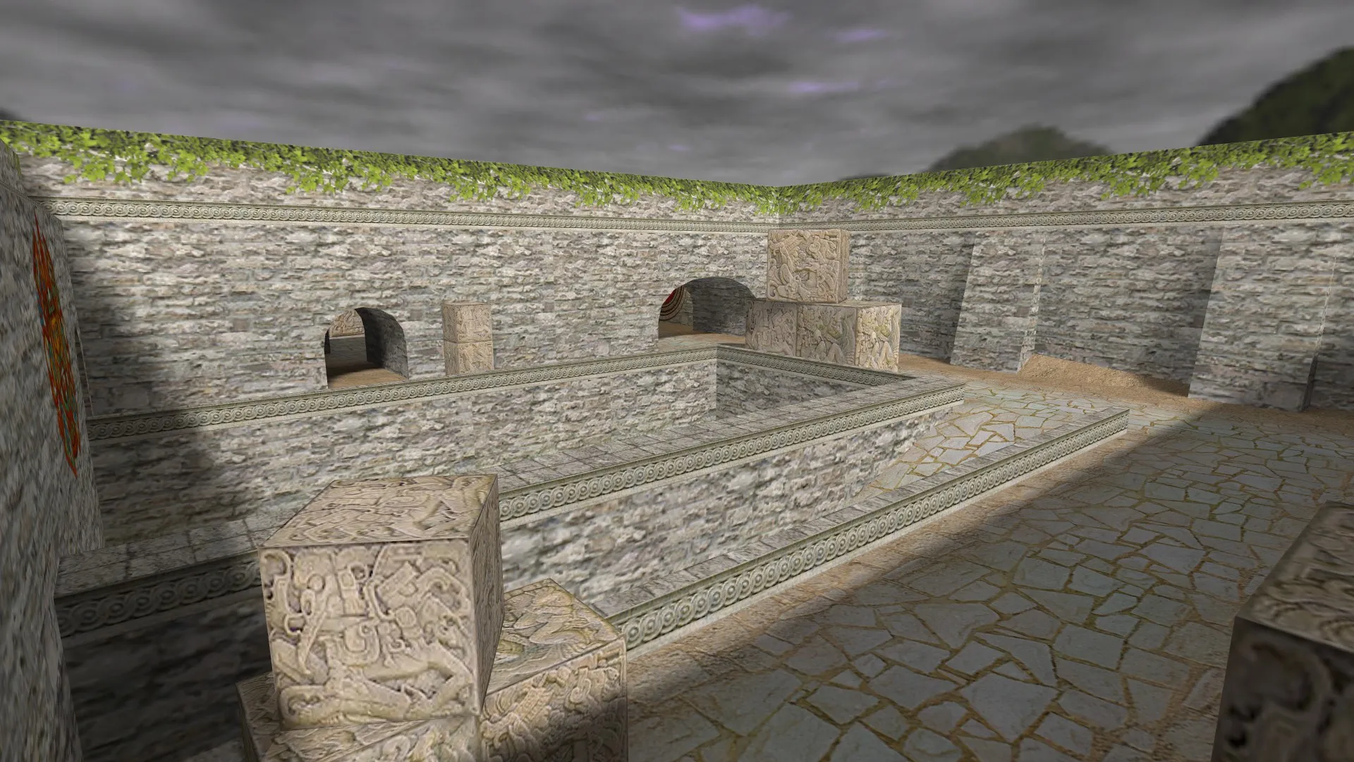 de_aztec3 для CS 1.6: тактика за CT и T, точки, .nav для ботов и оптимизация карты — скриншот 7