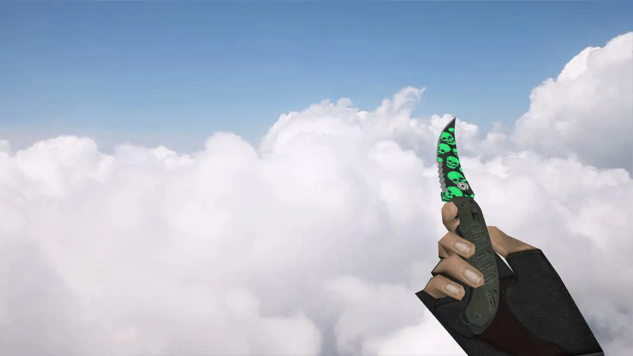 Скачать Модель «Flip Knife Skull Pattern» v_knife для CS 1.6: p_ и w_ версии, звук, анимация осмотра и качество текстур - Скриншот