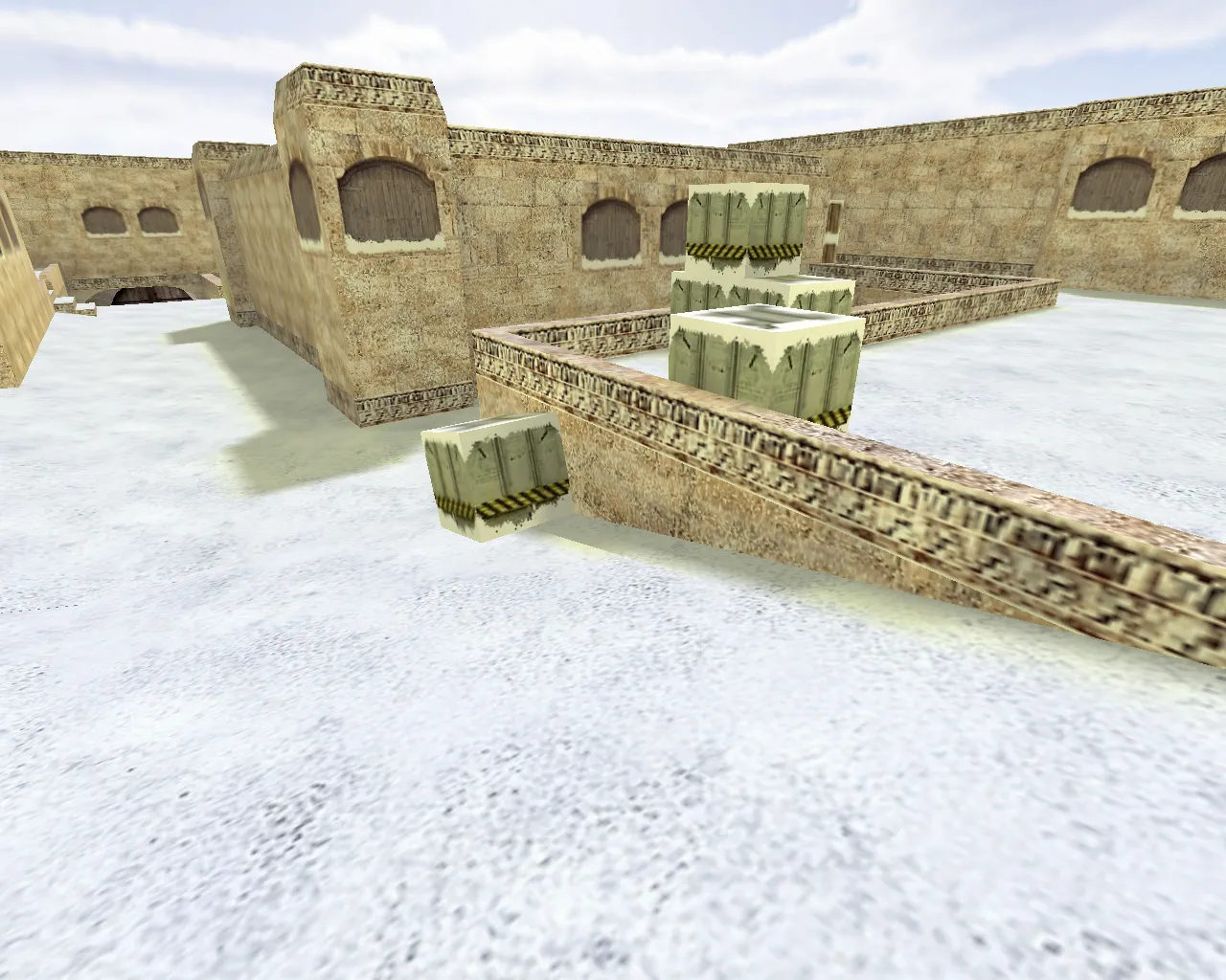 Скачать de_dust2_2x2_snow карта для CS 1.6: снежный Dust2, тактика за Т и КТ, точки под кросс и контроль мида - Скриншот