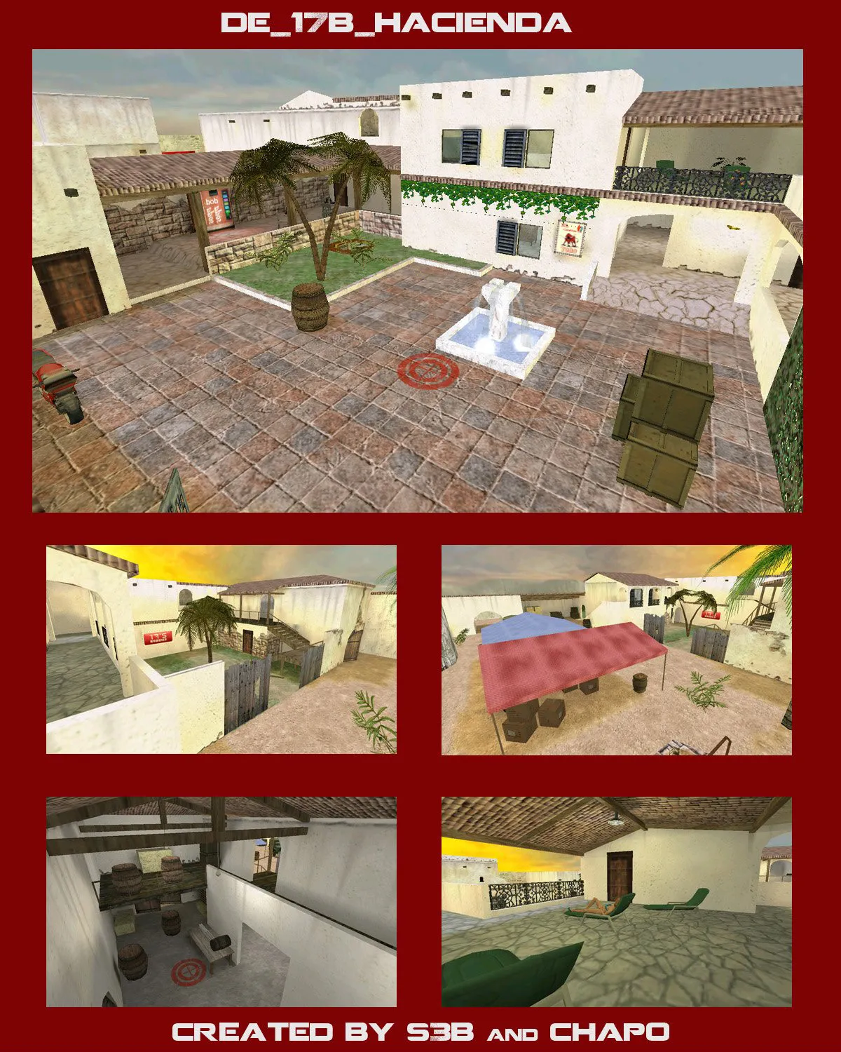 Скачать de_17b_hacienda карта для CS 1.6: тактики за Т и КТ, точки, .nav и оптимизация - Скриншот