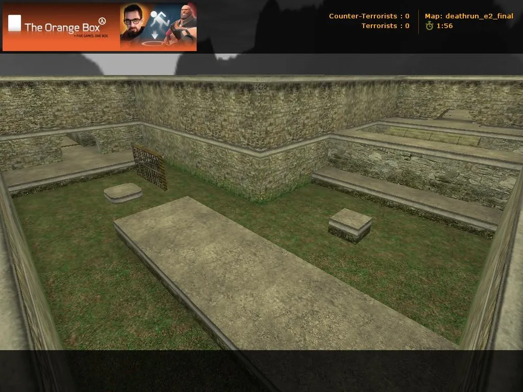 Скачать deathrun_e2_final для CS 1.6: тактика, точки, .nav для ботов и оптимизация карты - Скриншот