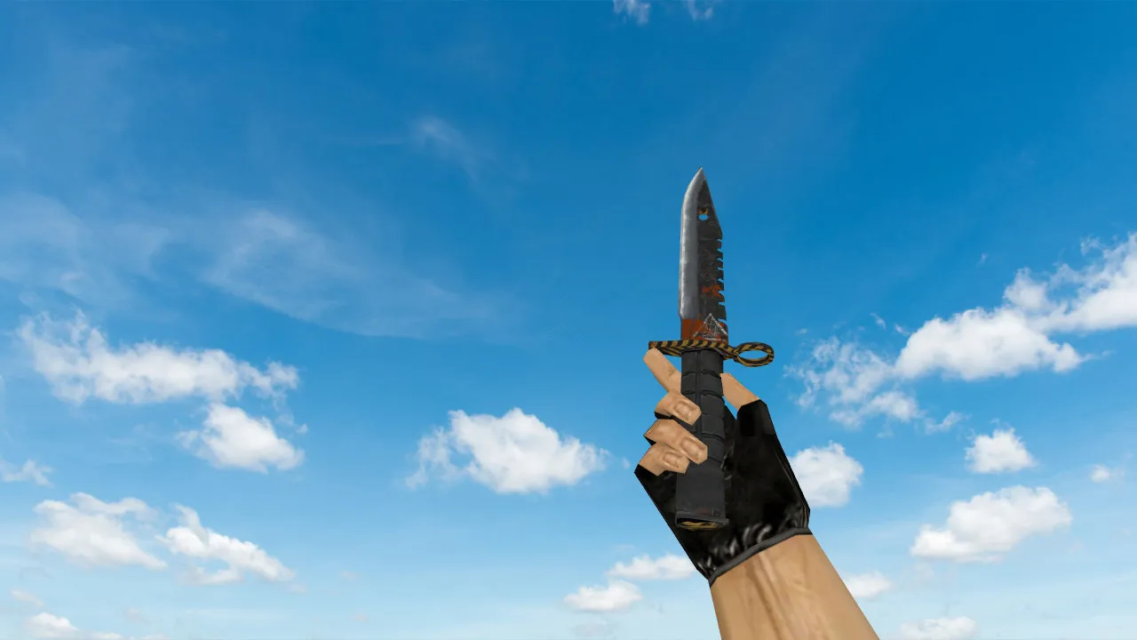 Скачать Модель ножа Штык-нож M9 “Machinery” v_knife_p для CS 1.6: звуки, анимация осмотра и качество текстур - Скриншот