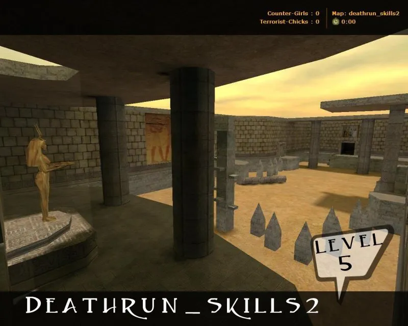 deathrun_skills2 для CS 1.6: карта deathrun, точки, раунды, баланс сторон и боты по .nav — скриншот 6