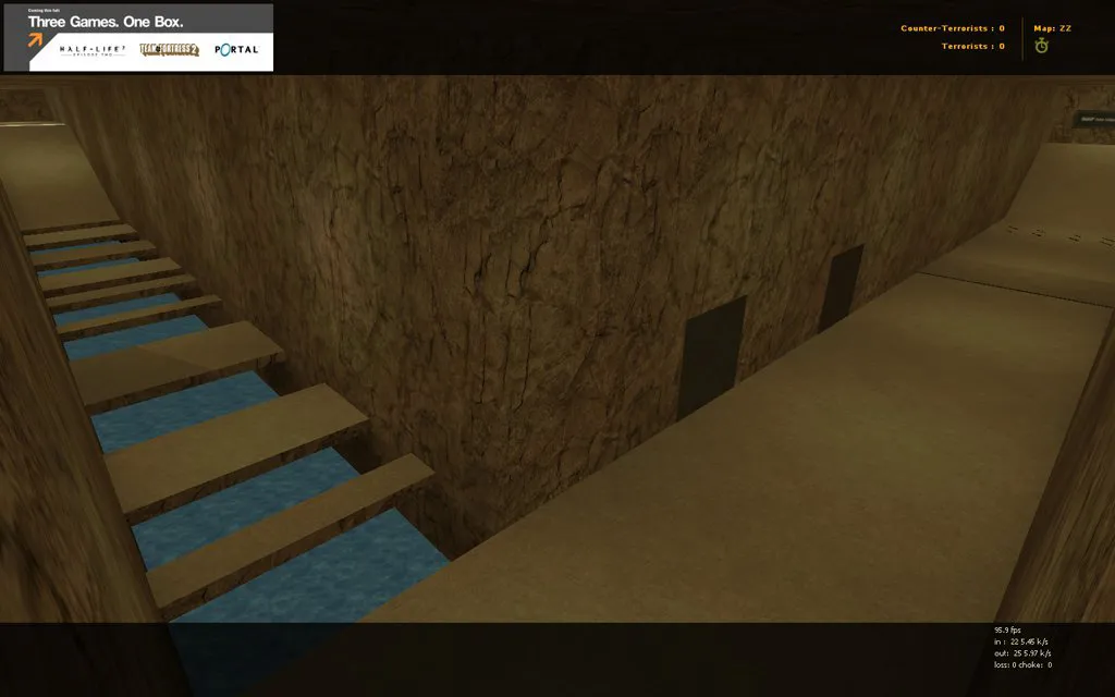 Скачать deathrun_rock_v3 для CS 1.6: карта deathrun, баланс сторон, точки и .nav для ботов - Скриншот