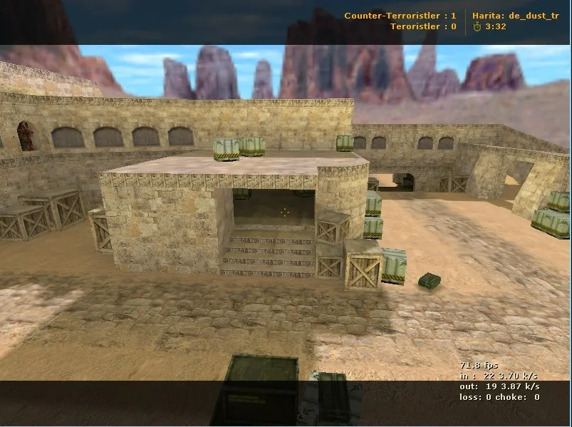 Скачать de_dust_tr для CS 1.6: тактика за терроров и спецточки, .nav для ботов, оптимизация карты - Скриншот