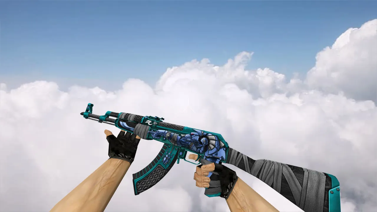 Модель «AK-47 Anubis Blue» для CS 1.6 - Качество и Уникальность — скриншот 1