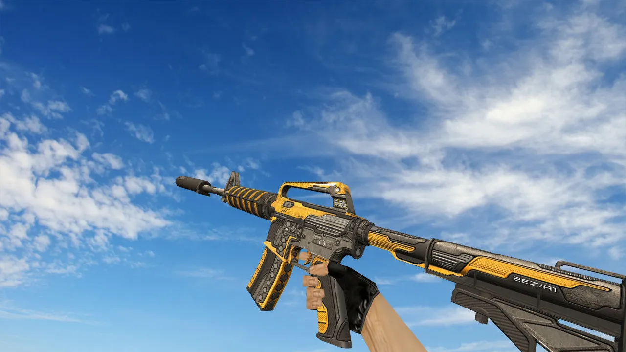 Скачать Модель M4A1 Stinger v_m4a1p, p_m4a1p, w_m4a1 для CS 1.6: звуки, анимации осмотра и текстуры - Скриншот