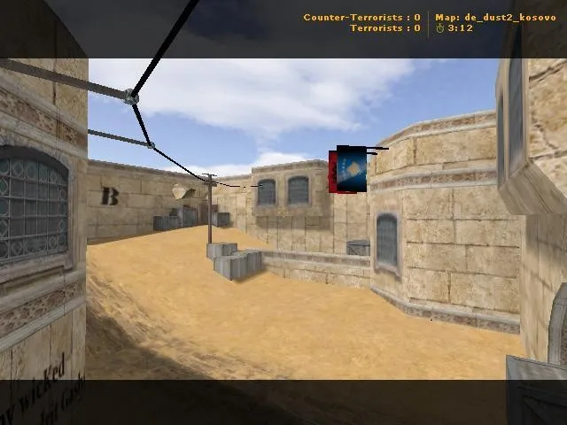 Скачать de_dust2_kosovo для CS 1.6: тактика за CT/T, точки, .nav для ботов и оптимизация карты - Скриншот