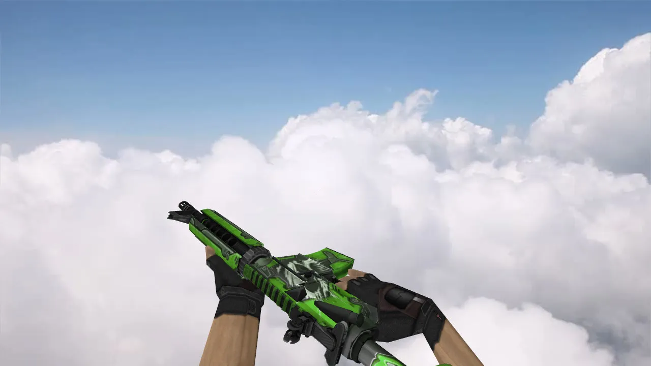 Скачать Модель M4A4 War Green v_model для CS 1.6: p_ и w_ текстуры, звук, анимация осмотра и настройка - Скриншот