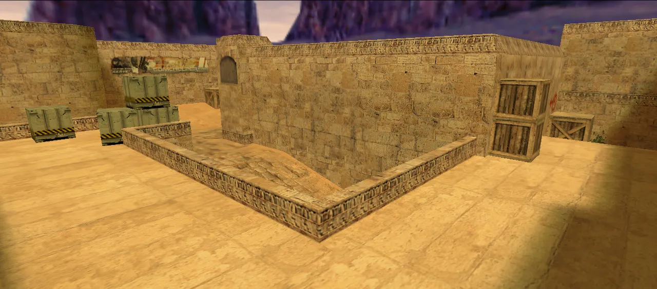 Скачать de_dust2_long_dawn для CS 1.6: баланс сторон, точки контроля и настройка ботов - Скриншот