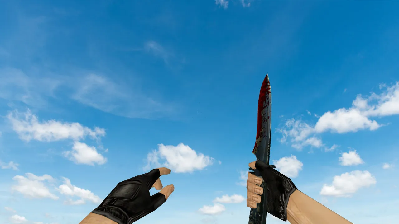 Скачать Модель «Bloody Default Knife» для CS 1.6: v_ и p_ модели, звуки, анимация осмотра и качество текстур - Скриншот