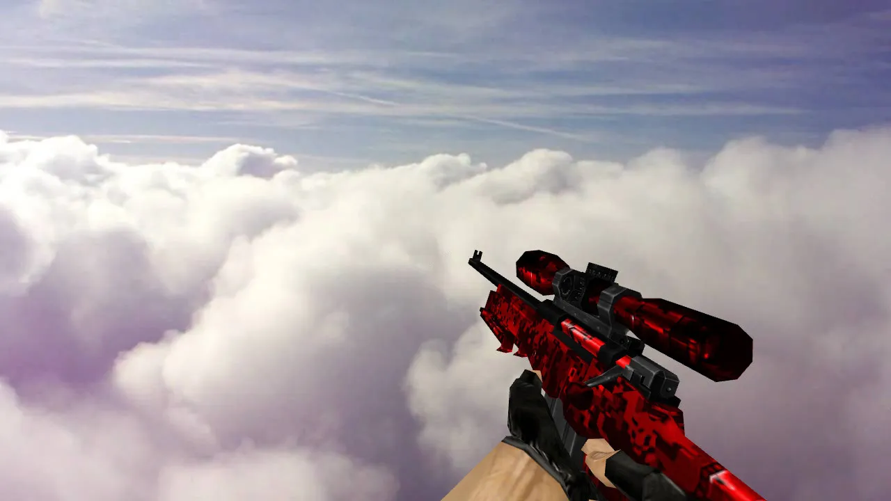 Скачать Модель Default AWP Bloody Camo для CS 1.6 - Оружие с уникальным дизайном - Скриншот