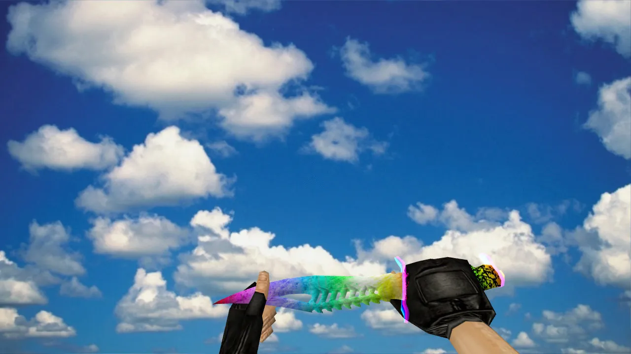 Скачать Модель ножа «Nautilus Rainbow» v_ + w_ для CS 1.6: звук, анимация осмотра, текстуры и hitbox - Скриншот