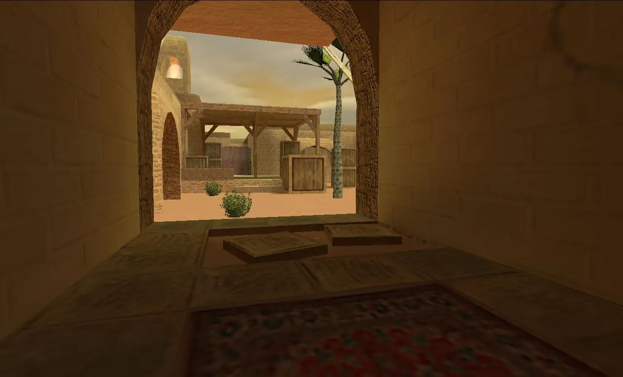 de_dust2_2013_final карта для CS 1.6: баланс сторон, точки под респ, .nav и оптимизация — скриншот 7