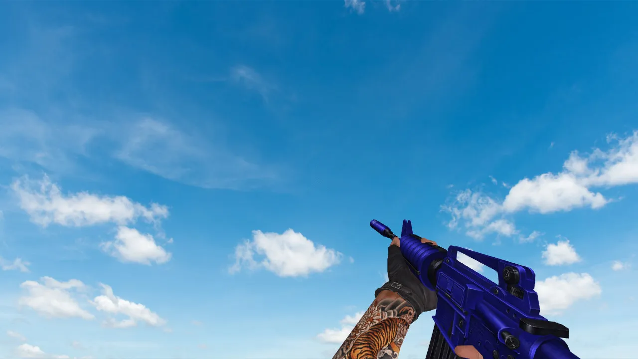 Пак моделей оружия «Blue Weapons With Tattoo» для CS 1.6: v_, p_, w_ модели, звуки, анимация осмотра и качество текстур — скриншот 6