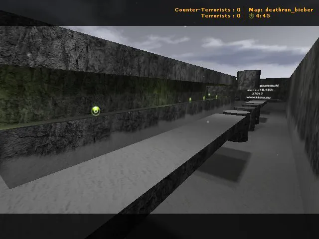 Скачать deathrun_bieber для CS 1.6: карта deathrun с точками, анти-чит режимом и .nav для ботов - Скриншот