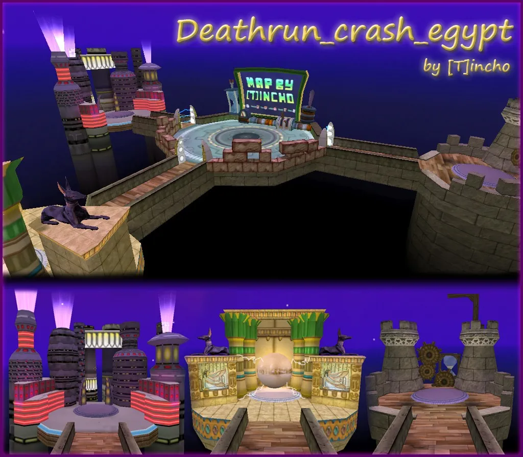 Скачать deathrun_crash_egypt — карта Deathrun для CS 1.6: точки, баланс сторон, .nav и оптимизация - Скриншот