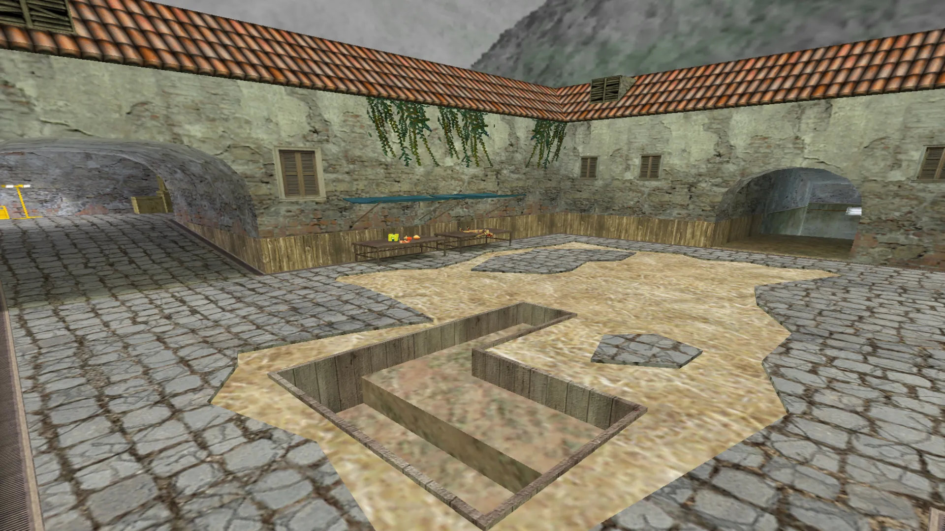 de_aztec_hruk — карта DE для CS 1.6: камера у ворот ТТ, сундуки на респе, БТР на воде — скриншот 6