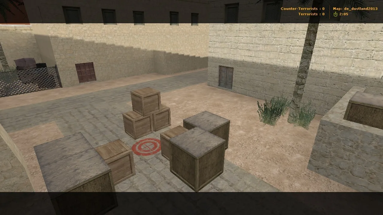 Скачать de_dustland2013 для CS 1.6: тактика за CT/T, точки, .nav и оптимизация карты - Скриншот