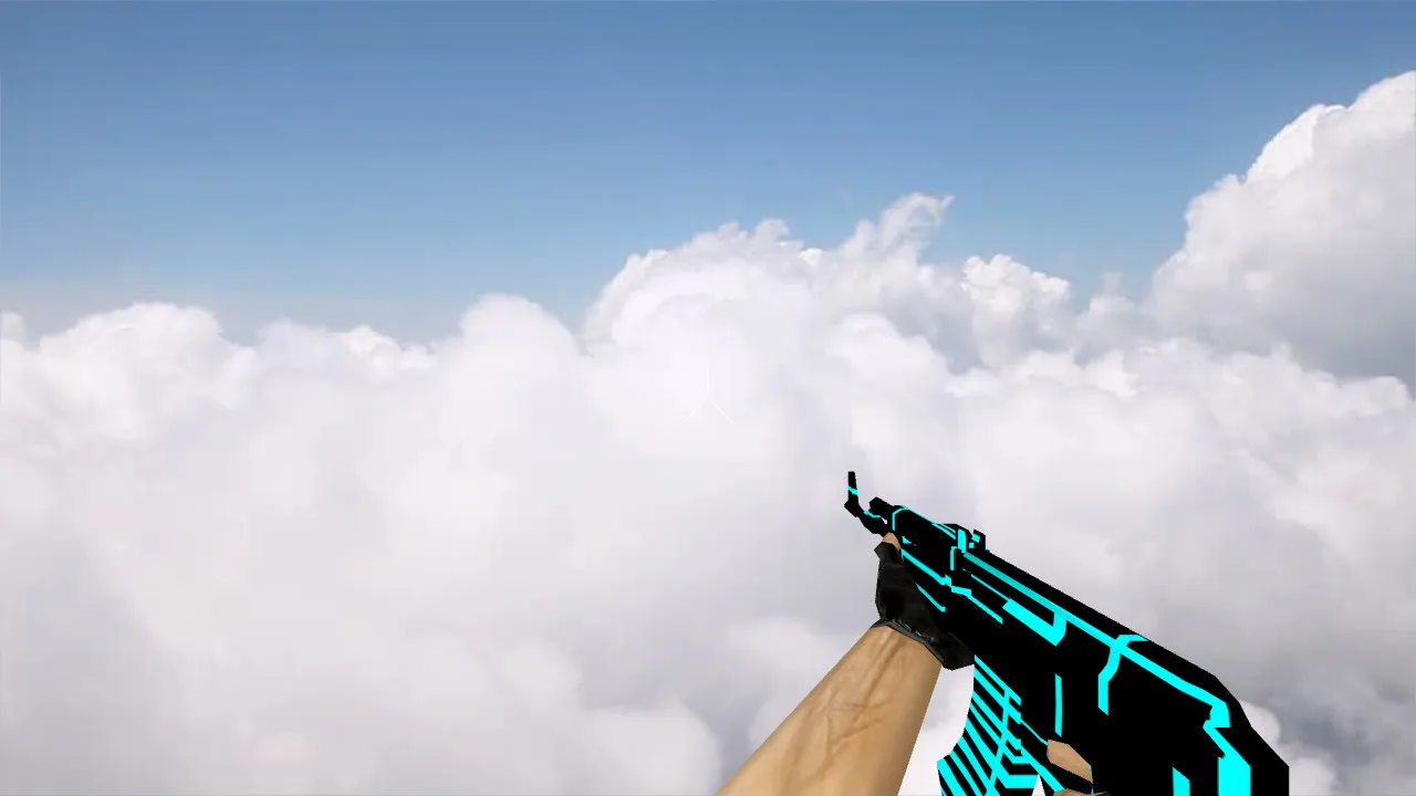 Скачать Модель «Default AK-47 Blue Lines» v_model для CS 1.6: звуки, анимация осмотра, текстуры и качество - Скриншот