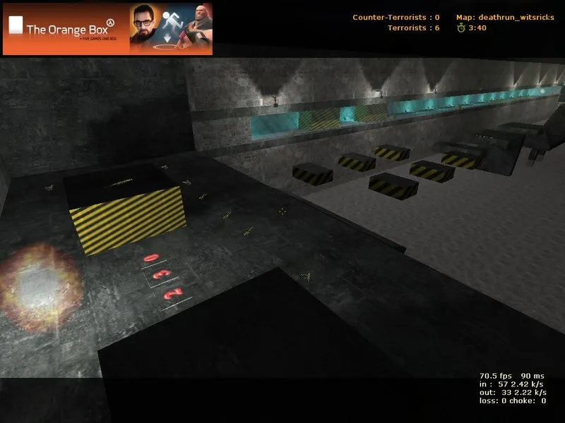 Скачать deathrun_witsbricks для CS 1.6: карта deathrun, баланс сторон, тактики за TR/CT и быстрый вход без вирусов - Скриншот