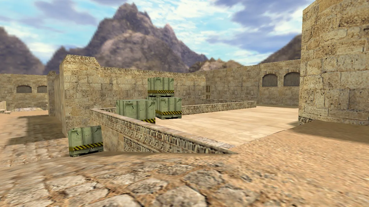 Скачать Карта de_dust2_remake для CS 1.6: баланс сторон, точки под плент/раш, .nav для ботов и оптимизация - Скриншот