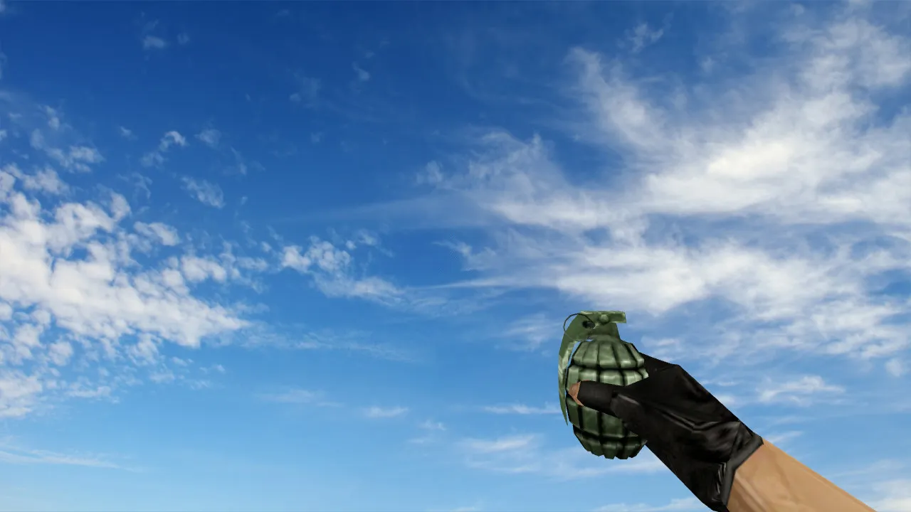 Скачать Модель «Half-Life Frag Grenade» для CS 1.6: v_ / p_ / w_ граната, звуки, анимация осмотра, текстуры - Скриншот