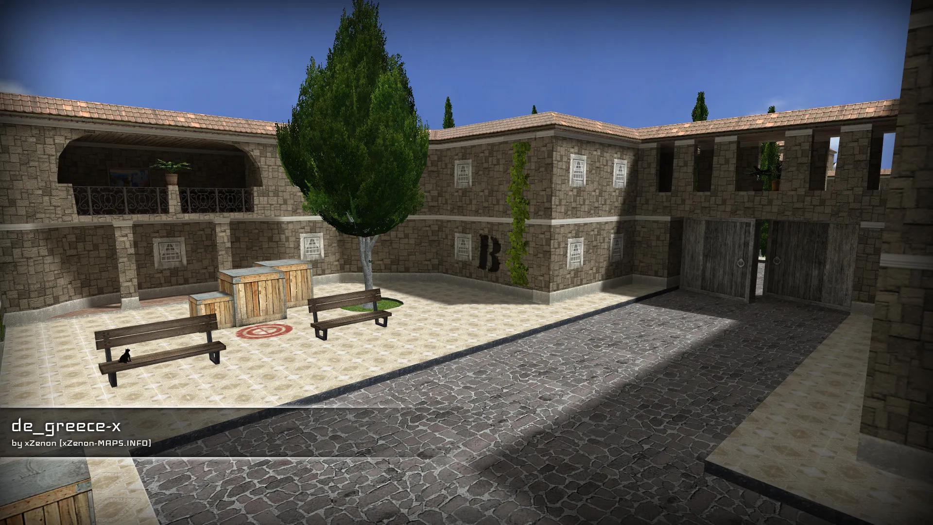 de_greece-x_b1 для CS 1.6: карта, навигация ботов, оптимизация и тактика за стороны — скриншот 8