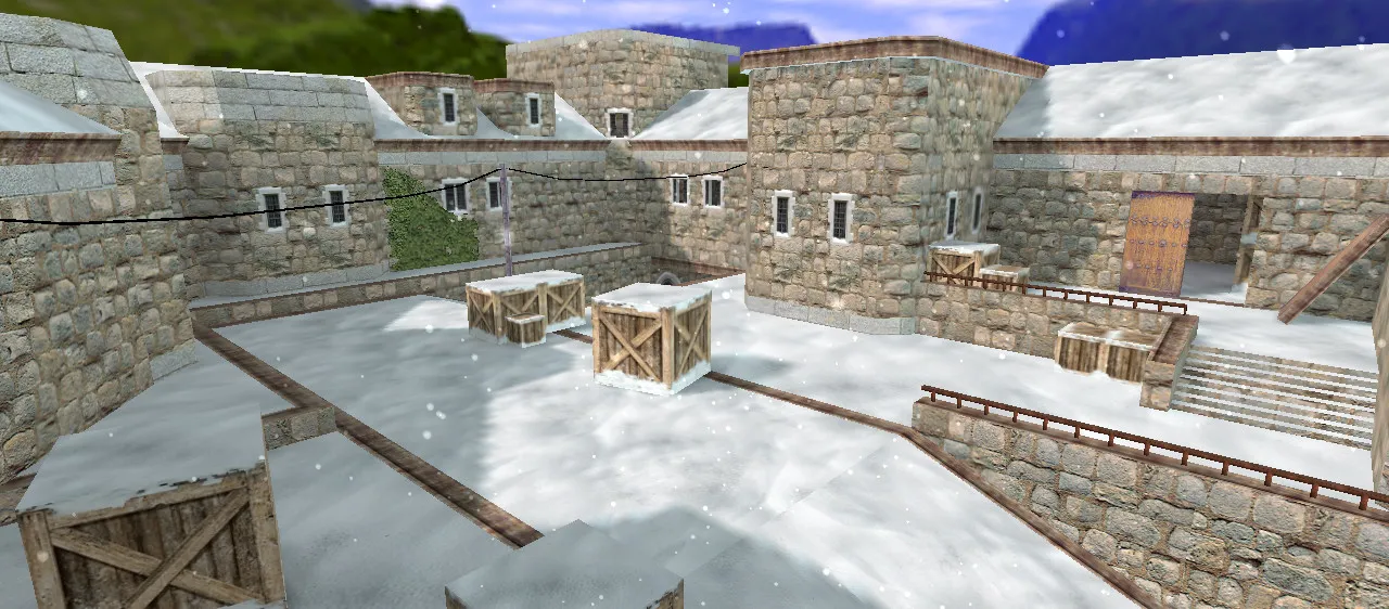 Скачать de_cbble_winter карта для CS 1.6: баланс сторон, тактика, .nav для ботов, оптимизация wpoly/epoly - Скриншот