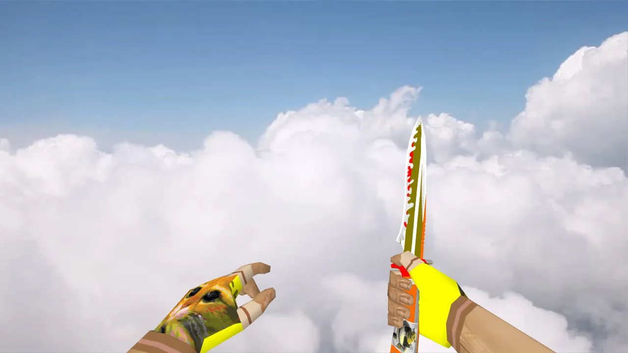 Скачать Модель Default Knife Shrek для CS 1.6: v_, p_, w_ нож, звук, анимация осмотра, качество текстур - Скриншот