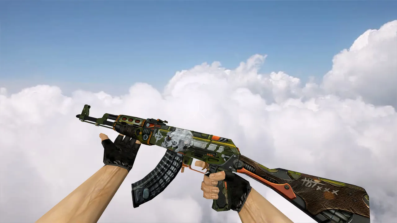 Скачать Модель «AK-47 Skulliosis» v_ для CS 1.6: p_ и w_ модели, звуки, анимация осмотра, текстуры - Скриншот