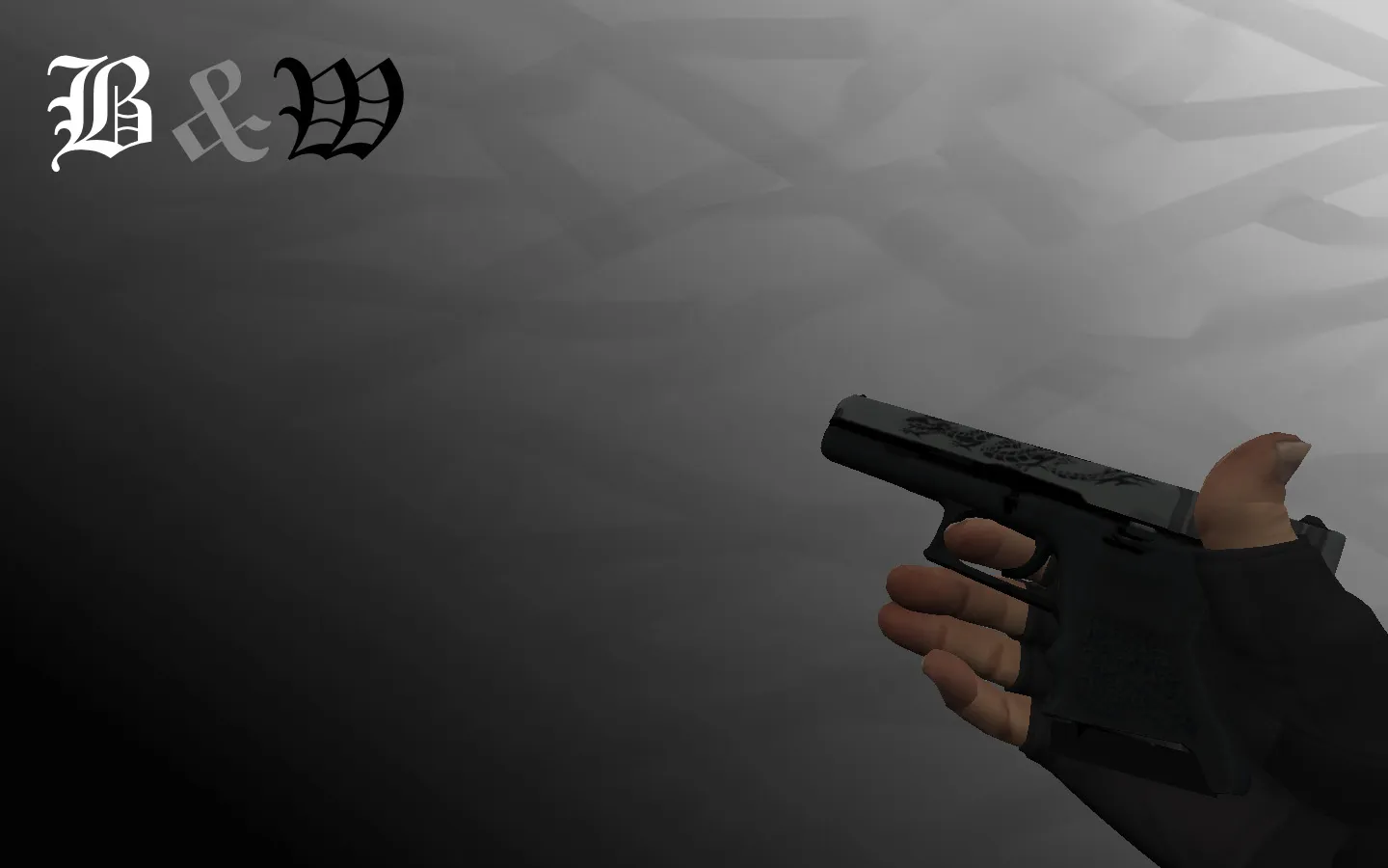 Скачать Инвентарь «Монохром» для CS 1.6: пак оружия с автоматической анимацией осмотра, звуками и черно-белыми скинами - Скриншот