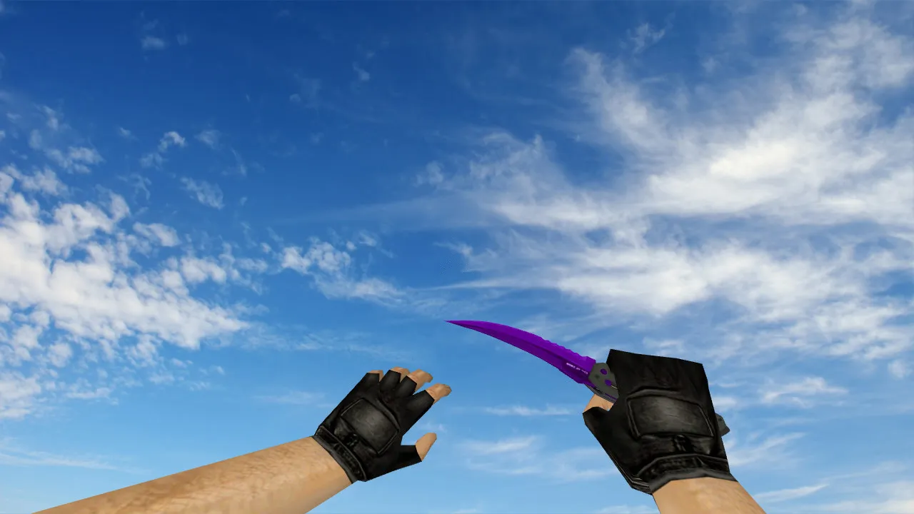 Скачать Модель v_ Flip Knife Purple Oil для CS 1.6: p_ w_ нож, звуки, анимация осмотра - Скриншот